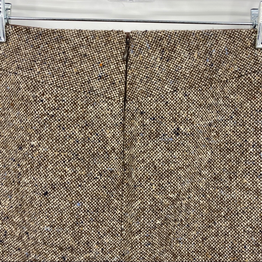 J.Crew Brown Taupe Wool Tweed Pencil Skirt 4 - Picture 4 of 8